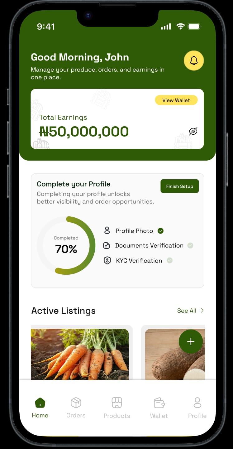 AgroConnect-Africa app onboarding screen